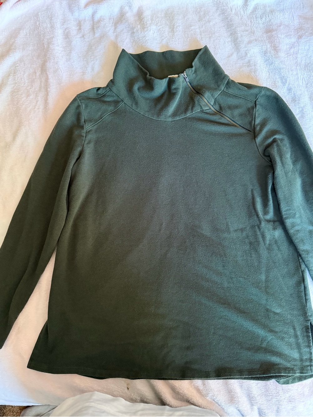 Chalet Forest Green Zip Mock Neck Sweater